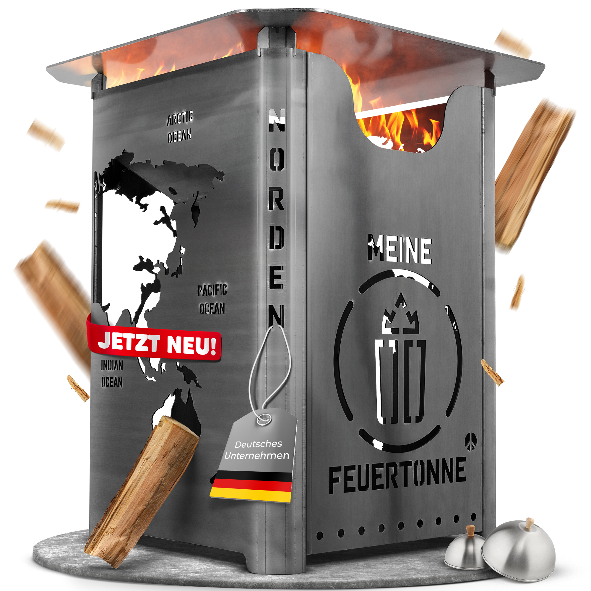 Feuertonne “Worldfire” mit Grillplatte